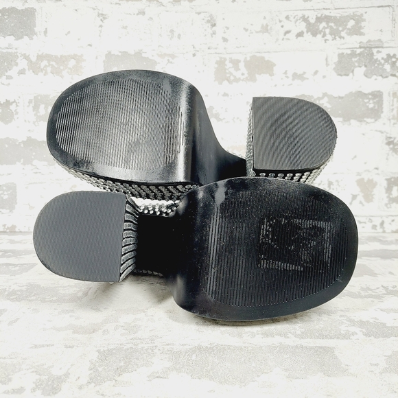 NEW Steve Madden Black Silver Cobra Rhinestones Ankle Platform Boots T725 - Picture 8 of 11